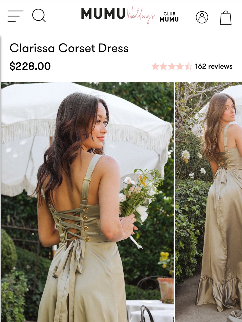Show Me Your MuMu Clarissa Corset Dress — Olive
